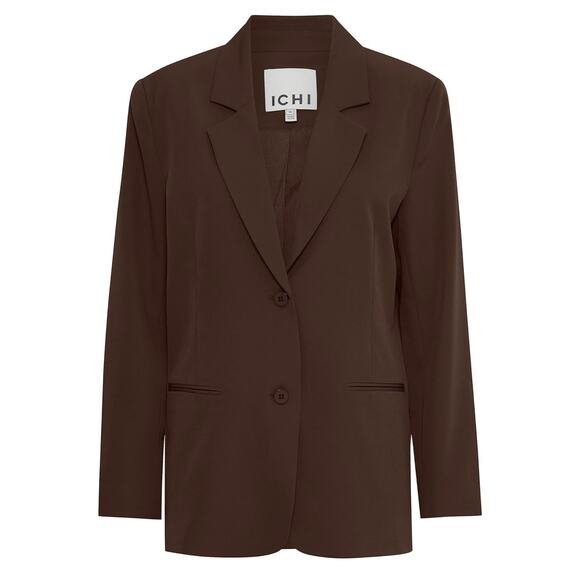 ICHI NWT Java Brown IHKATE SUS Oversized Button Loose Fit Blazer Medium - Picture 10 of 10